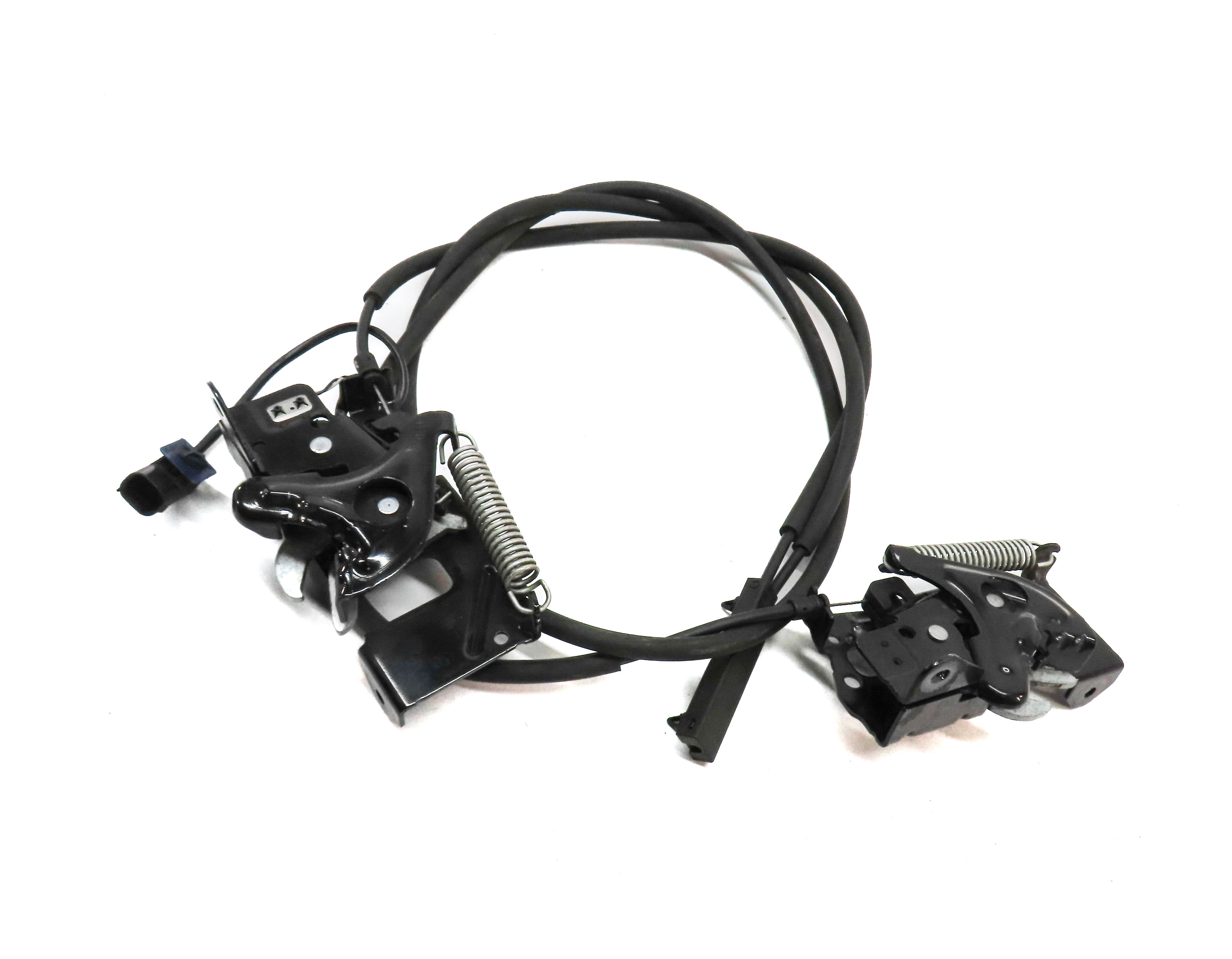 2014 BMW 328D (F30) FRONT HOOD BONNET LID LOWER LOCK LATCH SET/2 w/CABLE — exact item pictured